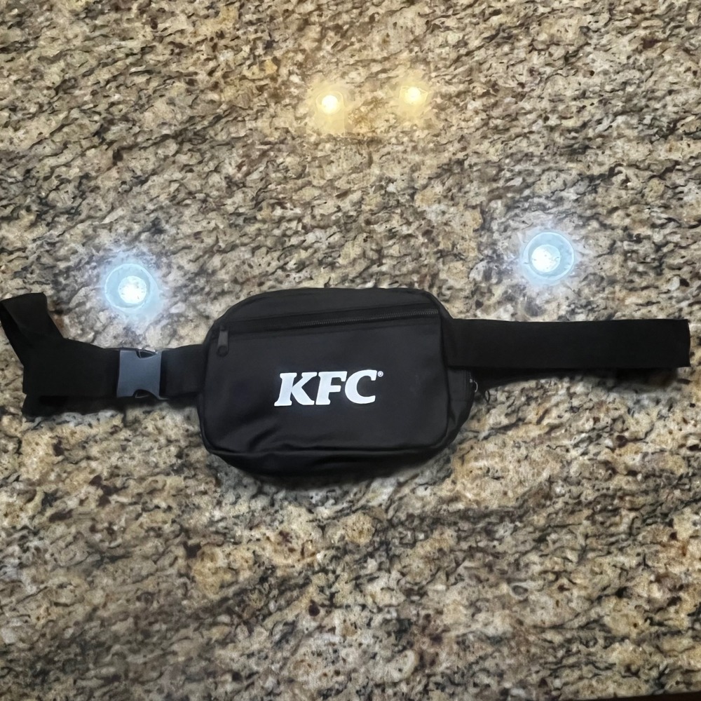 KFC Fanny Pack Black Waist Bag Adjustable Strap Promotional Collectible Mens